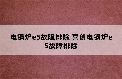 电锅炉e5故障排除 喜创电锅炉e5故障排除